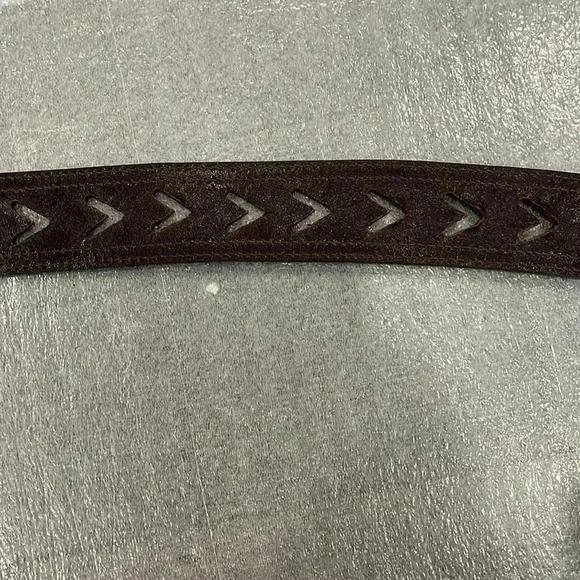 [L]Suzi Roher Brown  Leather Arrow/Heart Patterned WMN Belt - Picture 5 of 9